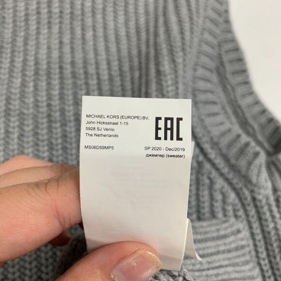 Michael Kors Sleeveless Funnel Neck Sweater Womens 2XS Grey Chunky Knit Stretch - Picture 12 of 15